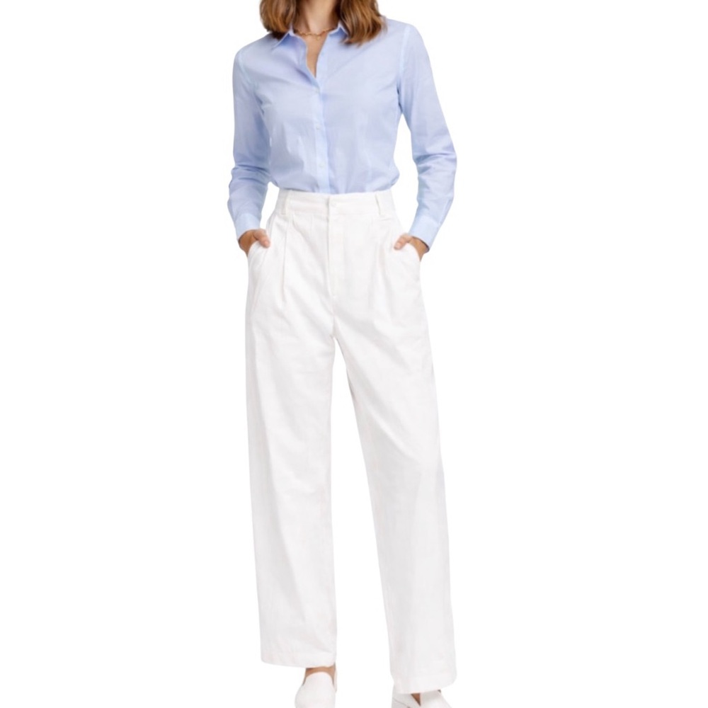 Zara Elegant Tailored White Wide Leg Women's  Size Small Pants